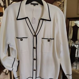 Adrianna Papell Elegant White Cardigan